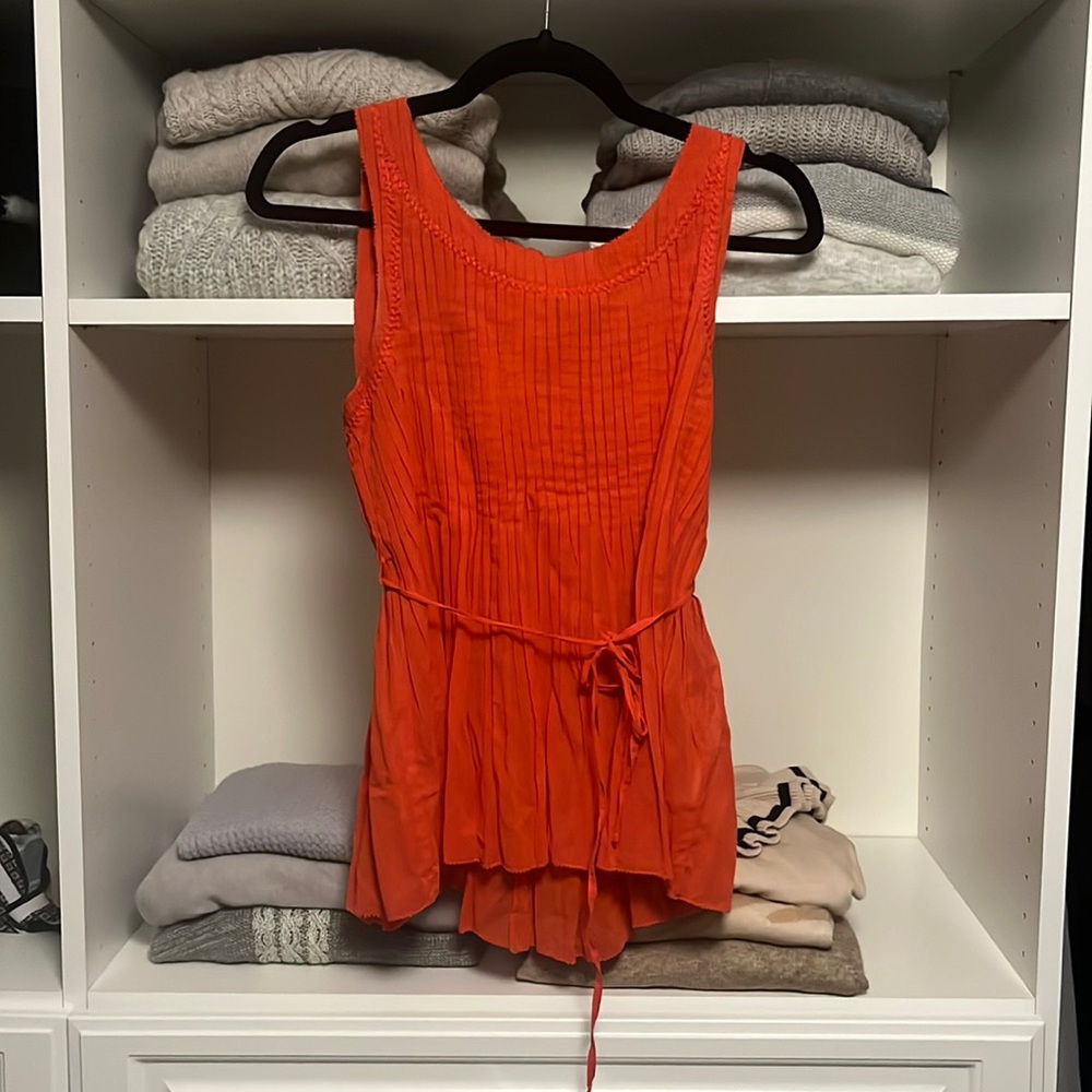 Anthropologie vanessavirginia orange peplum top